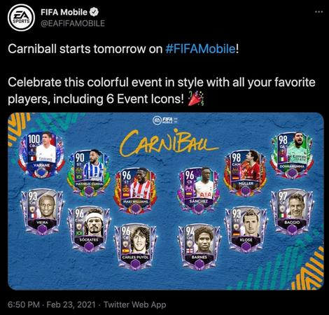 Are you excited for this years FIFA Mobile Carniball event? I am! Here's my FIFA  Mobile 21 Carniball concept card design! 🔥🎨