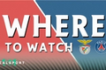 Benfica and PSG badges with Where to Watch text