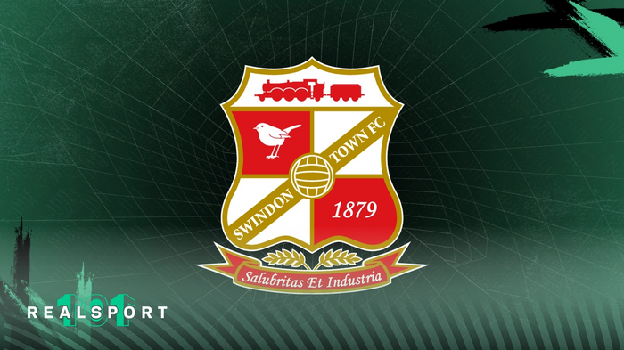 Swindon Town badge with green background
