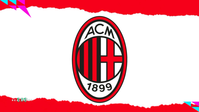 AC Milan badge over white and red background