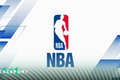 NBA logo with white and blue background
