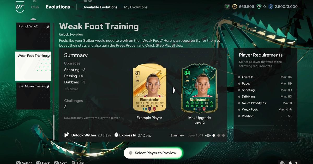 Weak Foot Training Evolutions Guide