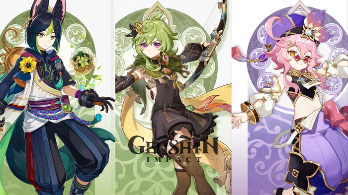 Tighnari, Collei and Dori. The new characters arriving in Genshin Impact 3.0