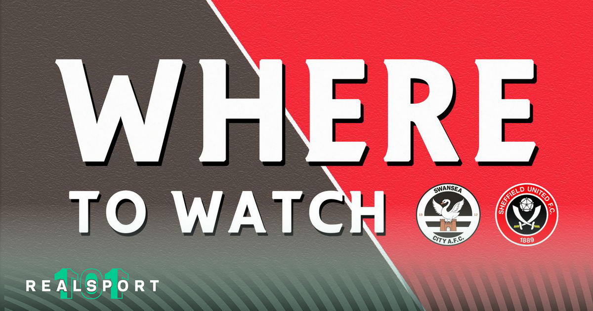 Swansea and Sheffield United badges with Where to Watch text