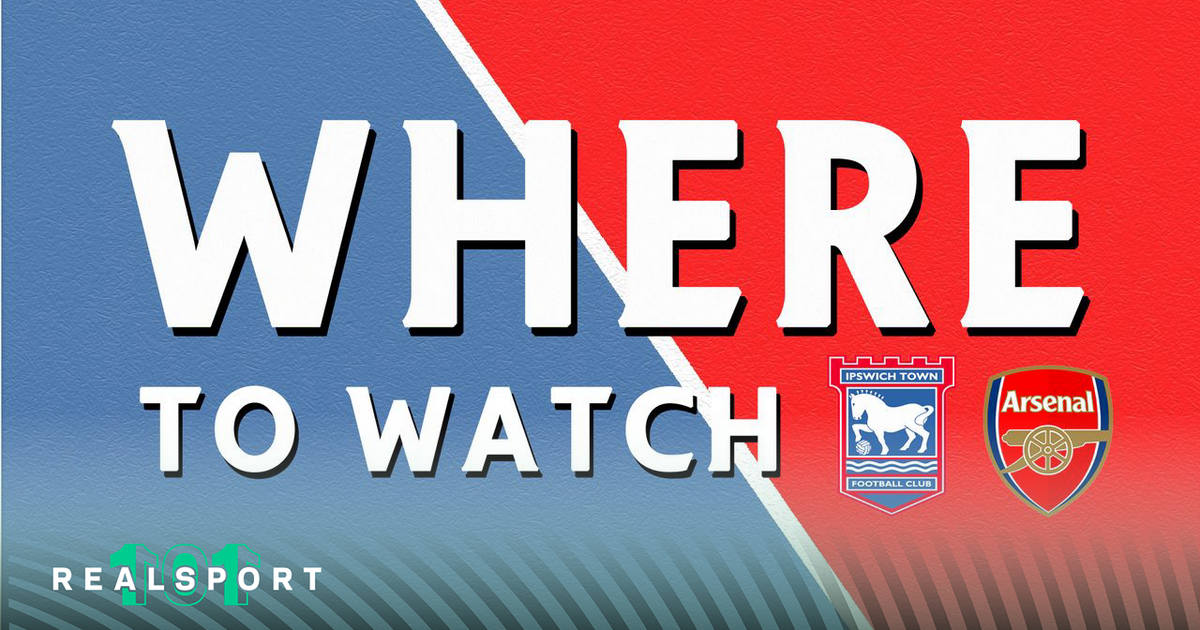 Ipswich and Arsenal badges with Where to Watch text