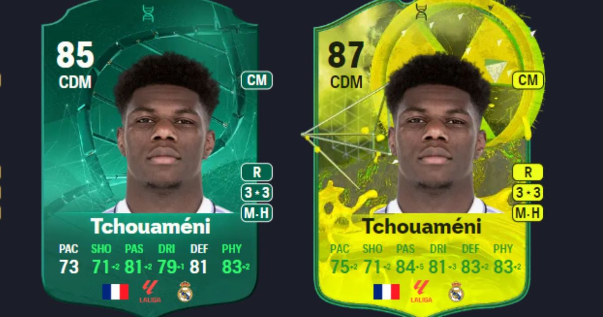 EA FC Ultimate Team cards featuring Aurélien Tchouaméni 