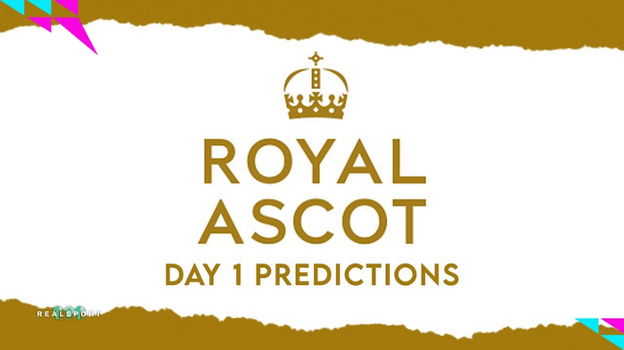 Royal Ascot logo with Day 1 Predictions text and white background.