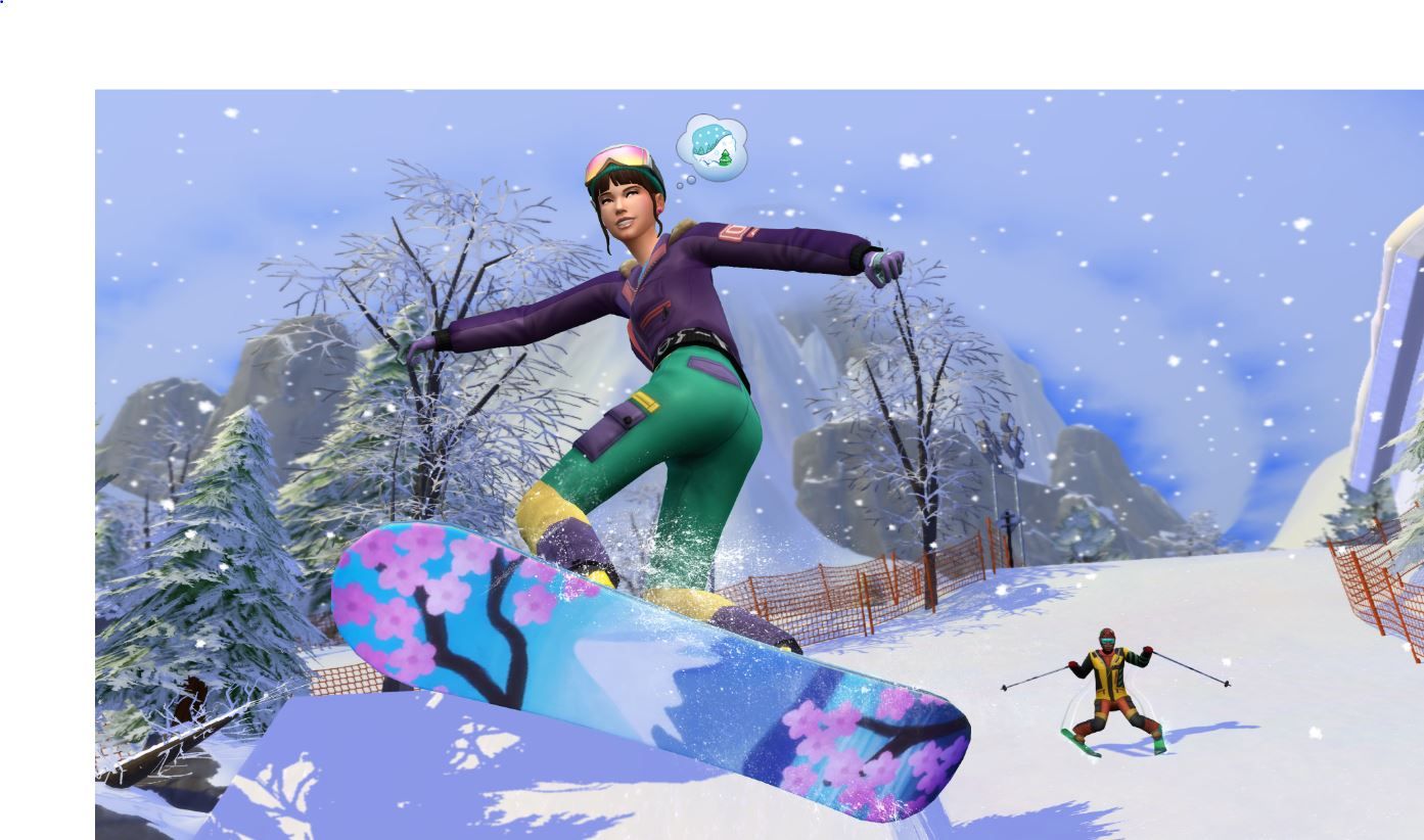 the sims 4 snowy escape snowboard