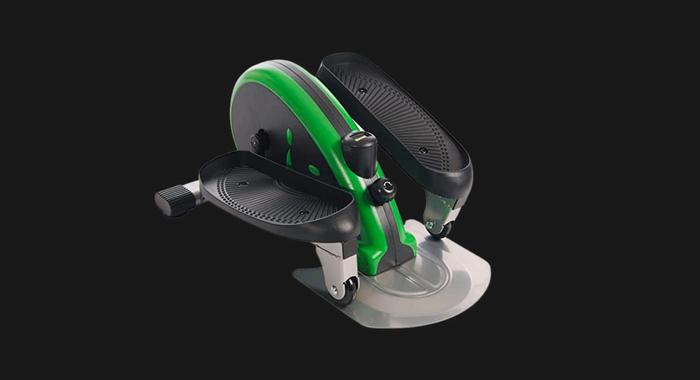Best elliptical under 500 Stamina product image of a black and green under-desk cross trainer.