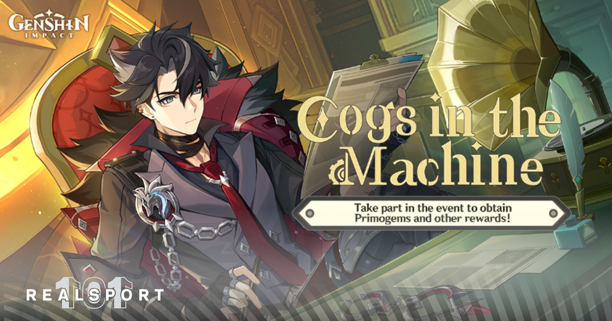 Genshin Impact Wriothesley Web Event "Cogs in the Machine" official banner.