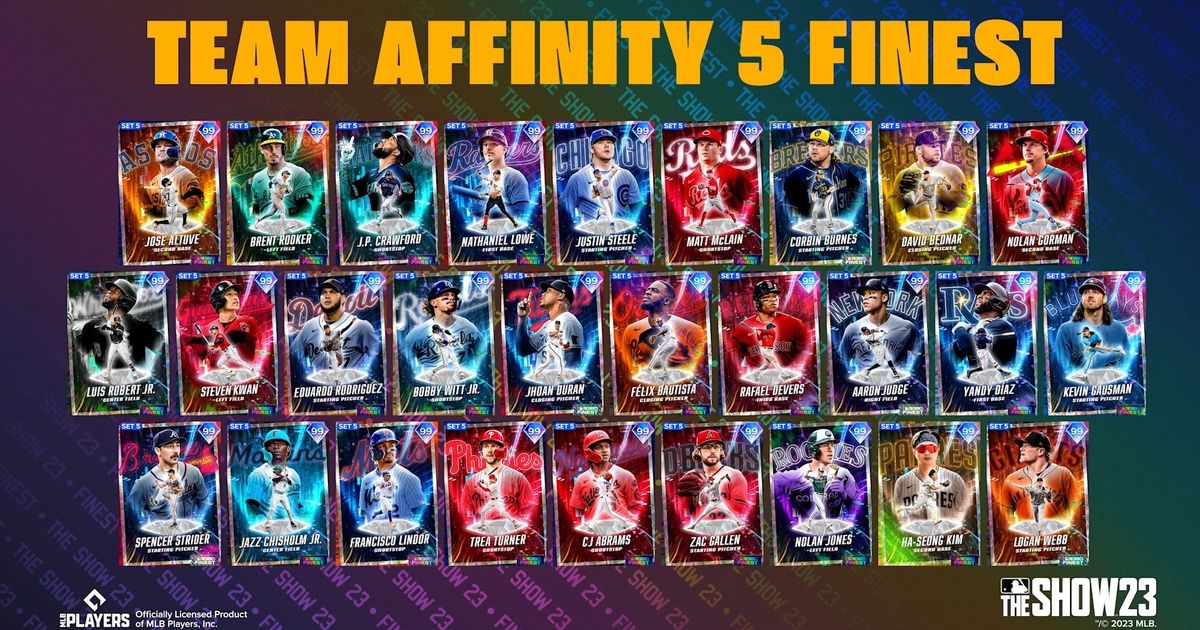 MLB The Show 23 Team Affinity 5 Finest cards