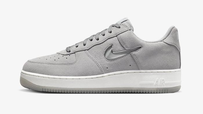 Best Air Force 1 - Nike Air Force 1 Low "Jewel Grey" product image of a grey suede sneaker with a white midsole.