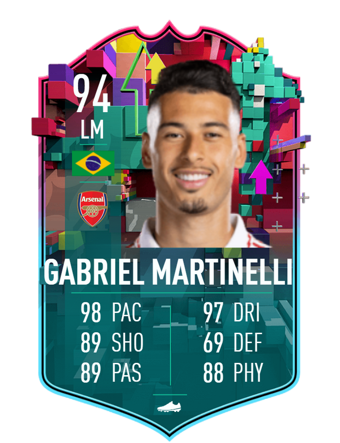 Gabriel Martinelli 94 OVR Level Up Team 2 card
