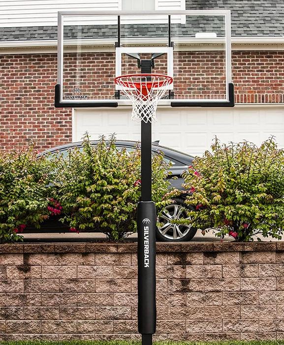 Best basketball hoops Silverback product image an in-ground, 'ghost' or black tinted hoop