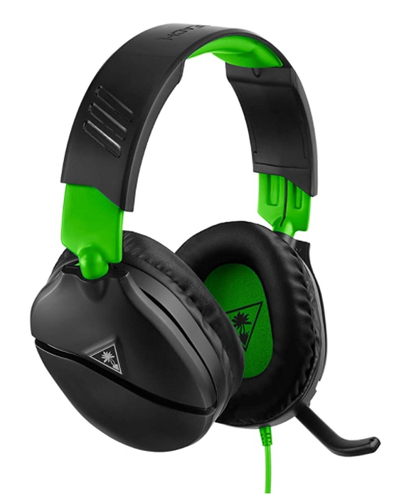 Best headset for Call of Duty Vanguard Turtle Beach product image of a black headset with green details.