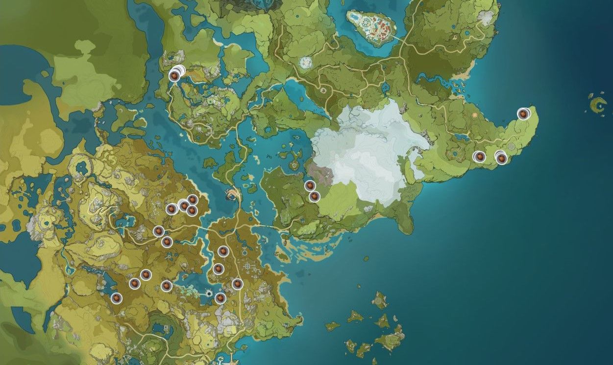 Genshin Impact Pinecone Map Locations