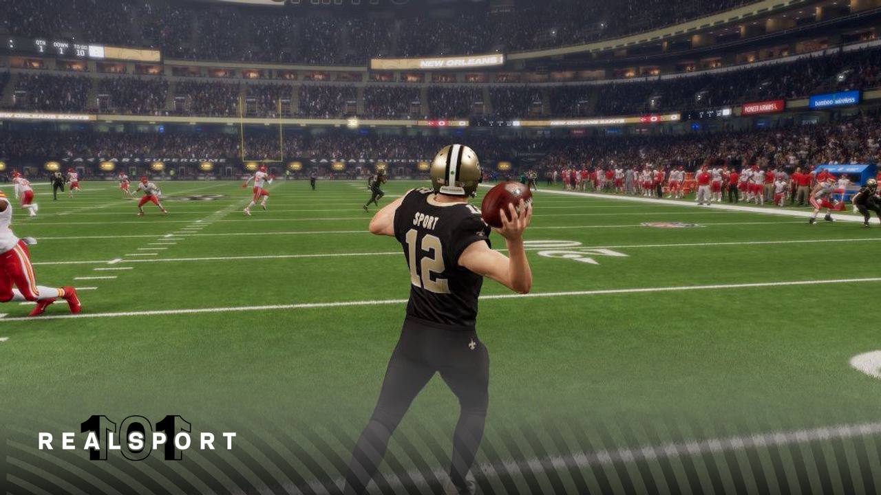 Our Superstar QB scrambles out to throw in Madden 24