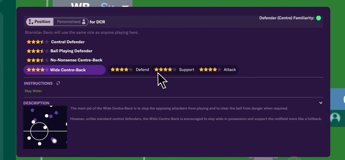 FROM THE BACK - FM22's new Wide CB role will give you more ways to innovate your tactics