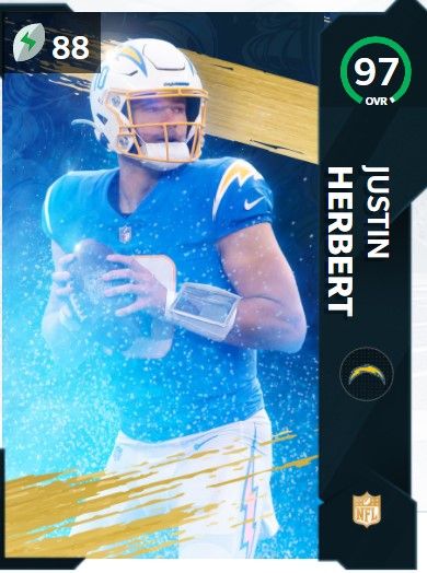 Justin Herbert NFL Honors 97 OVR offensive rookie of the year Card
