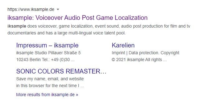 Sonic Colors Remastered listed in portfolio of German voice-over