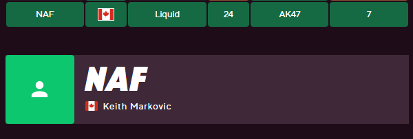 Keith "NAF" Markovic is the Counter-Strikle answer of the day.