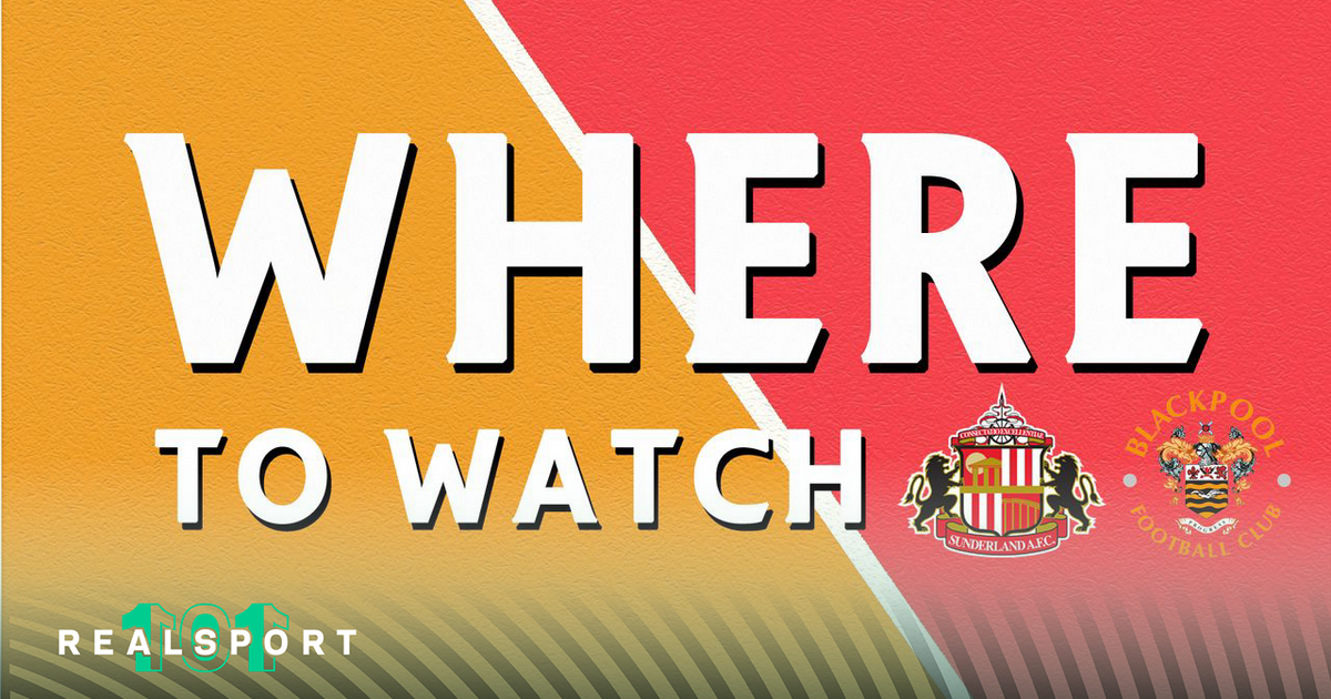 Sunderland and Blackpool badges with Where to Watch text