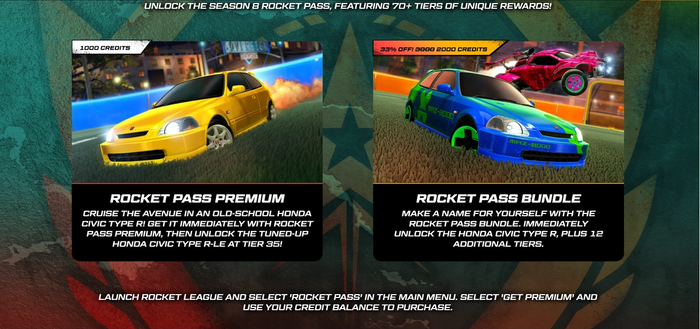 rocket league season 8 rocket pass info and prices