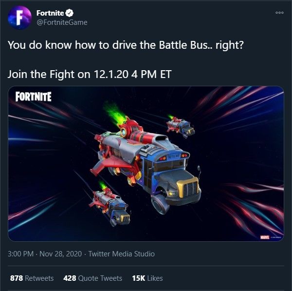 Fortnite Galactus Event Battle Bus Ride Tweet