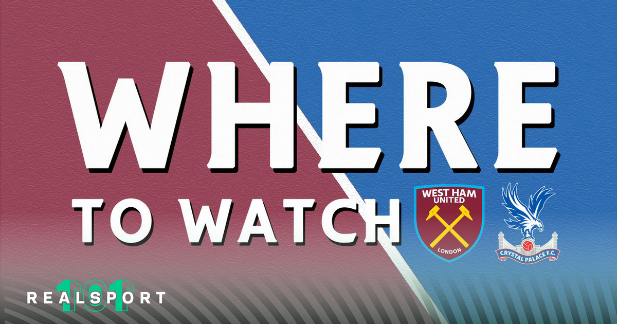 West Ham and Crystal Palace badges with Where to Watch text