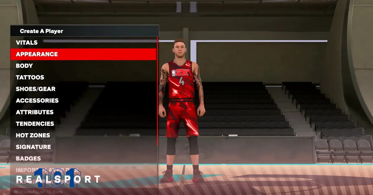 NBA 2K24 create your player menu
