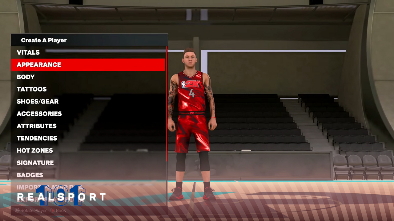 NBA 2K24 create your player menu