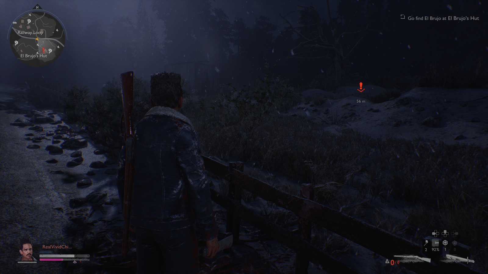 Pablo from Ash vs Evil Dead walking alone at night in Evil Dead: The Game