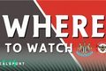 Newcastle and Brentford badges with "Where to Watch" text