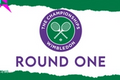 Wimbledon 2022 logo with Round One text on white and green background