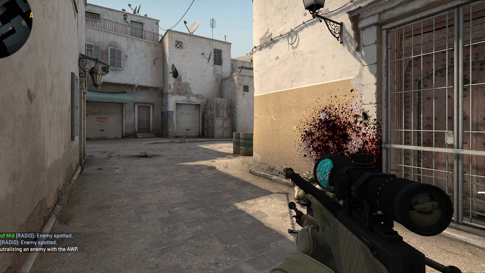 A screenshot of an AWP sniper rifle being used in a game of CS:GO