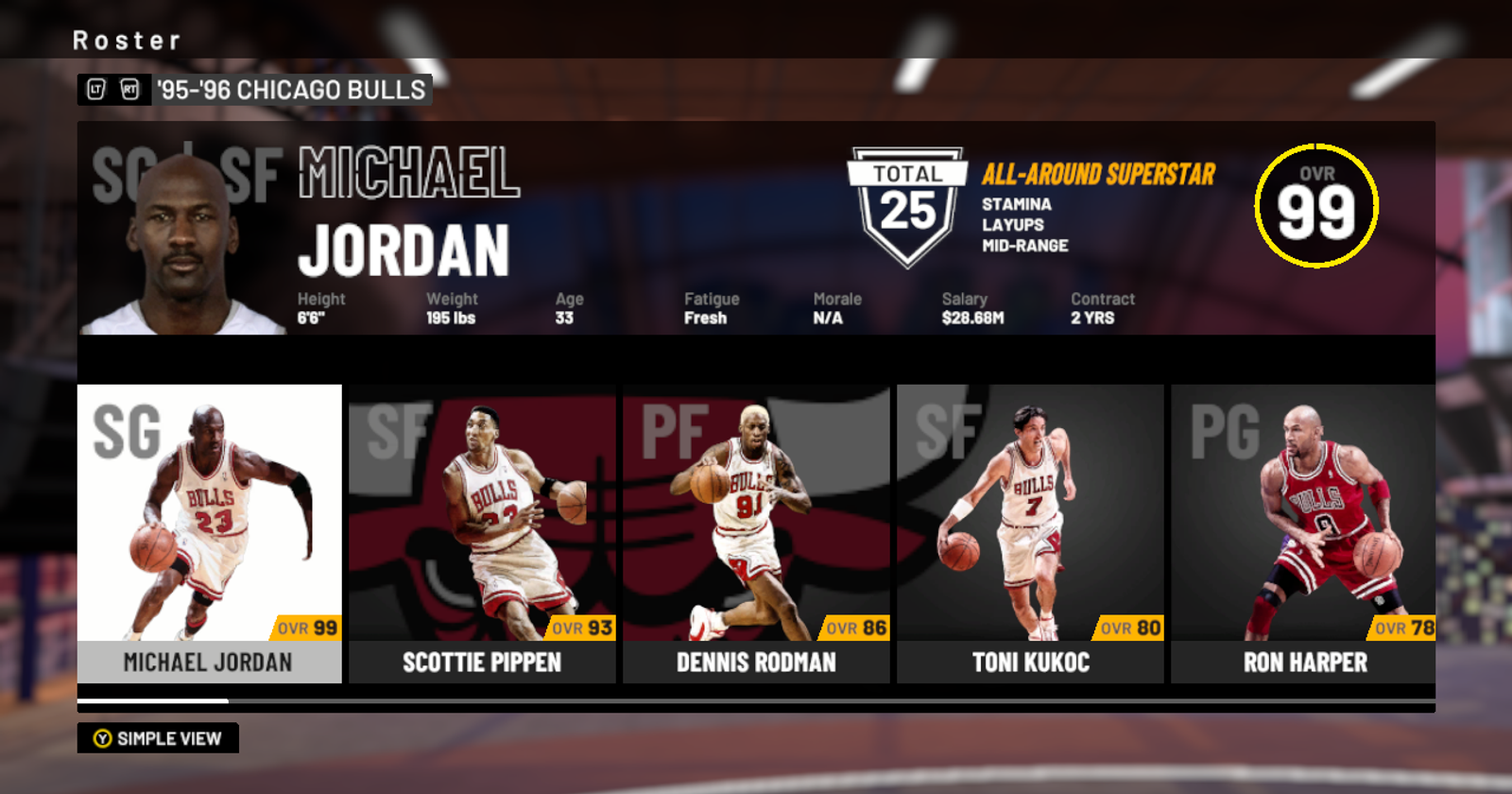 NBA 2K19: 1995-1996 Chicago Bulls Player Ratings and Roster