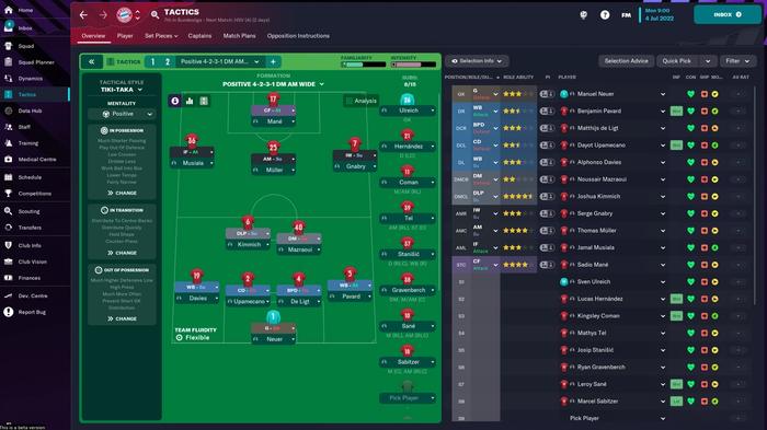 bayern munich in the 4-2-3-1 formation in football manager 2023