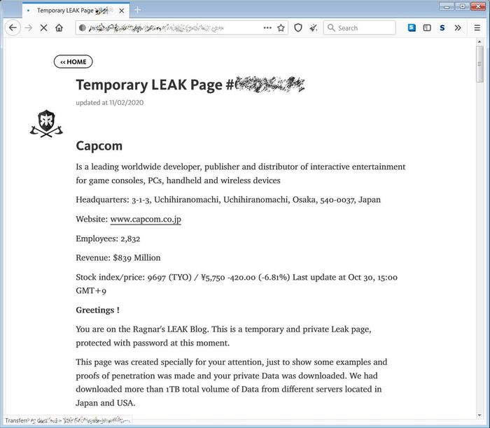 temporary leak page