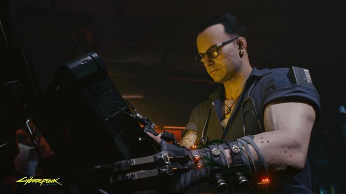 A look at the Ripperdoc Viktor from Cyberpunk 2077