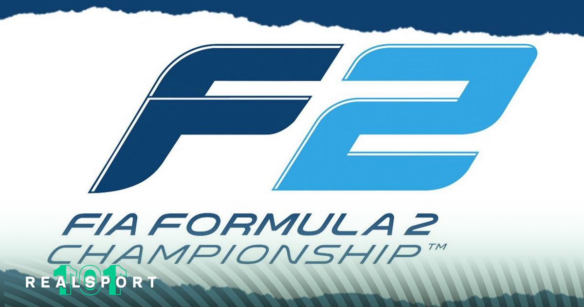 FIA F2 Championship logo with white and blue background