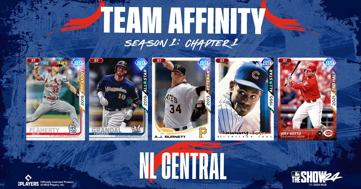 MLB The Show 24 Team Affinity NL Central cards