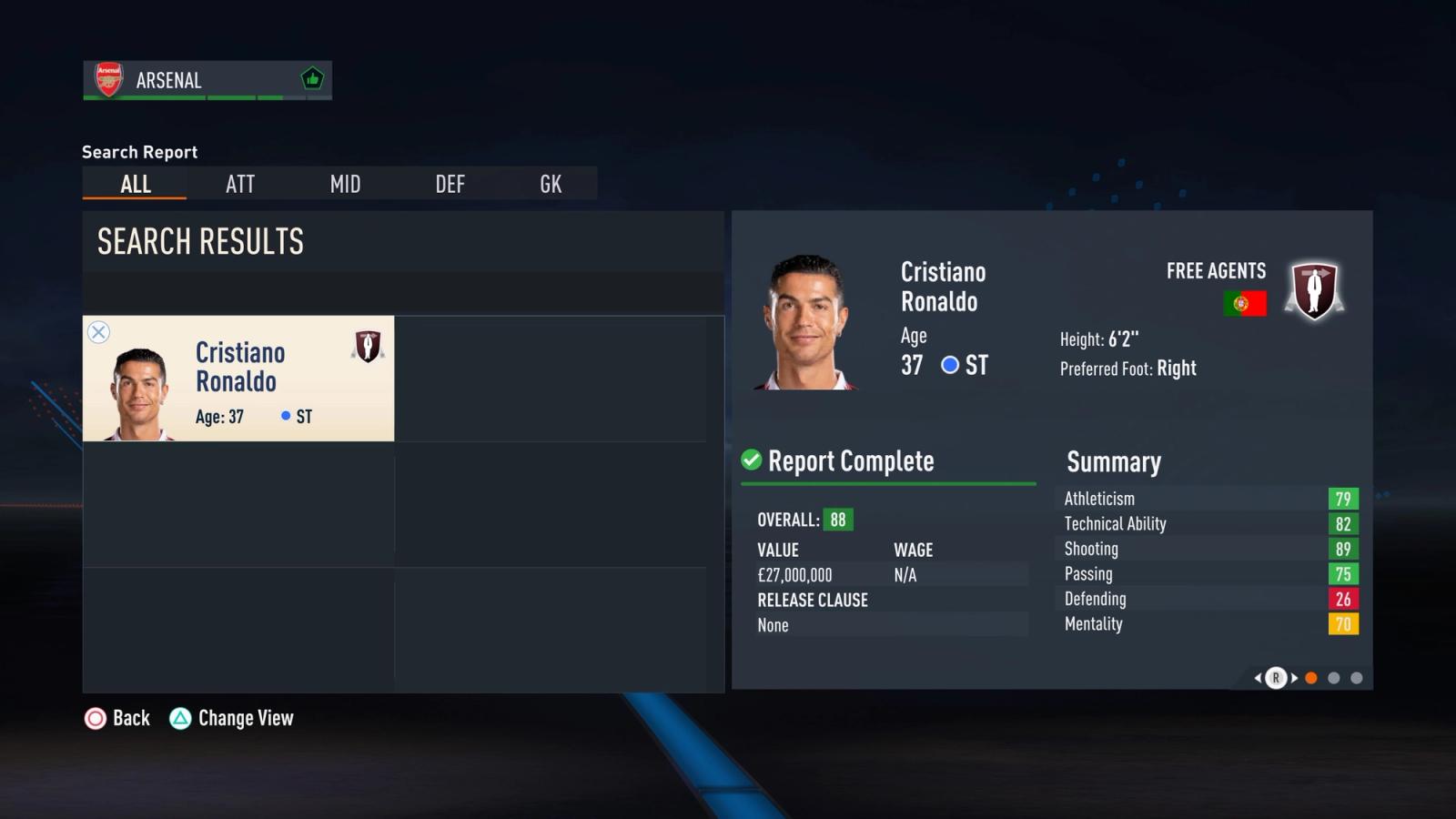 FIFA 23 Career Mode free agent