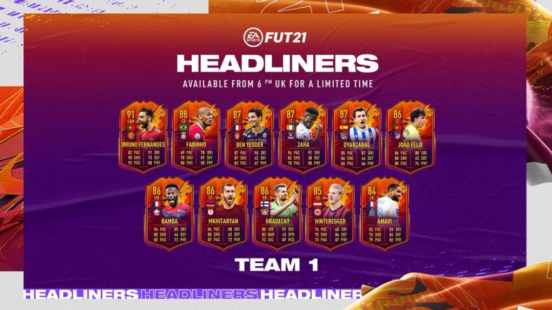 Spoliers!!!!!- Headliners Team 1 with pick 2 the SBCs and