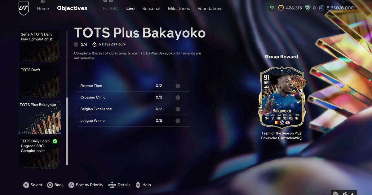 FC 24 TOTS Plus Bakayoko Objectives Guide
