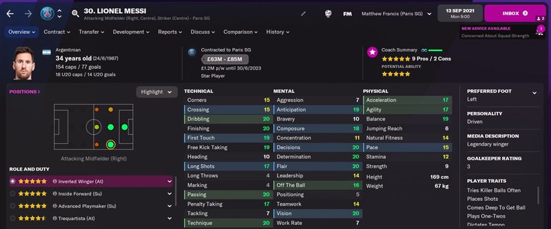 MESSI AT PSG, THREE OPTIONS, BEST FM21 TACTIC, Football Manager 2021