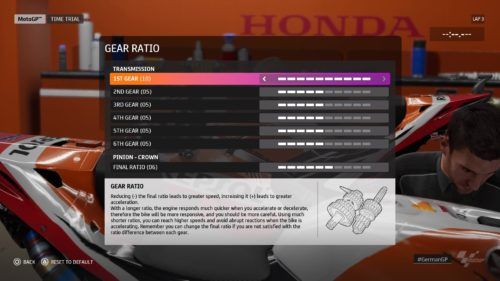 MotoGP™20 gear ratio setup Germany