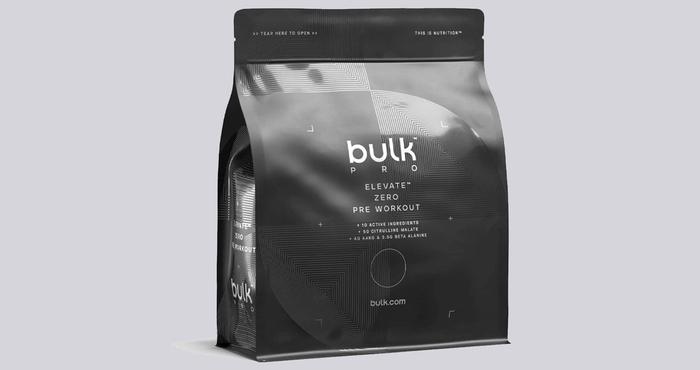 Bulk product image of a black packaging pre-workout.
