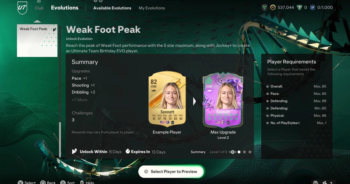 FC 24: Weak Foot Peak Evolutions Guide