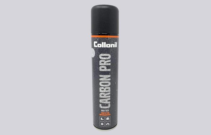 Best sneaker protector spray Collonil product image of a black can with orange details.