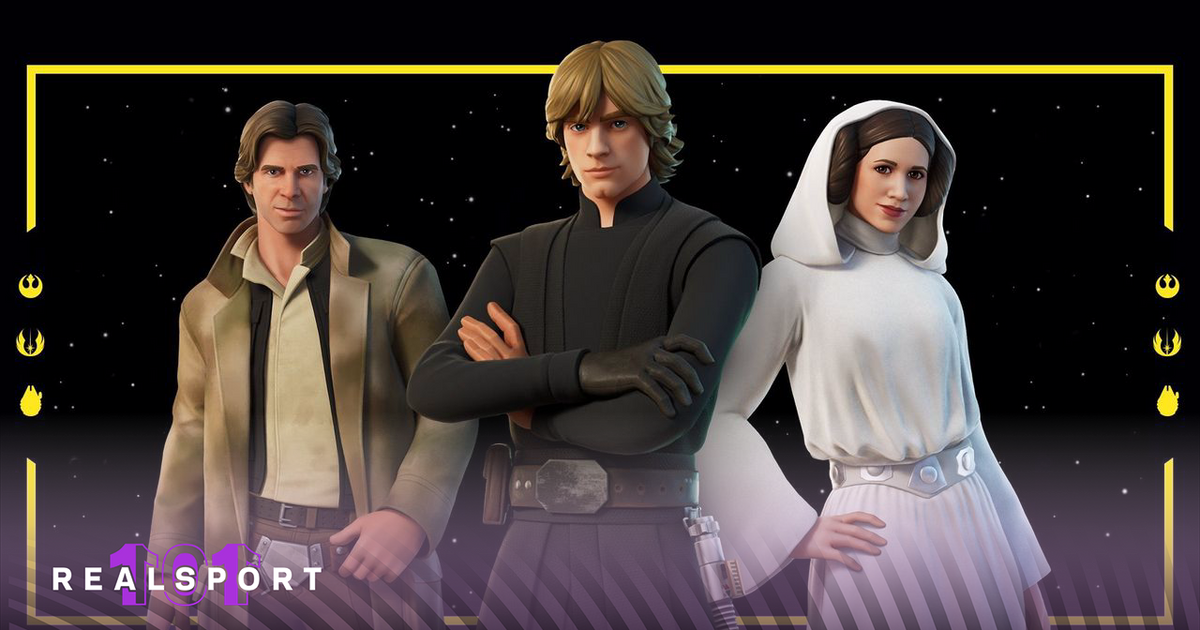 luke skywalker, leia organa and han solo as they appear in fortnite 